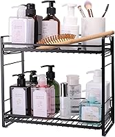 Vista 1 de zccz Organizador de baño de 2 niveles, ideal como organizador de encimera de cocina o baño, organizador de maquillaje con acabado negro