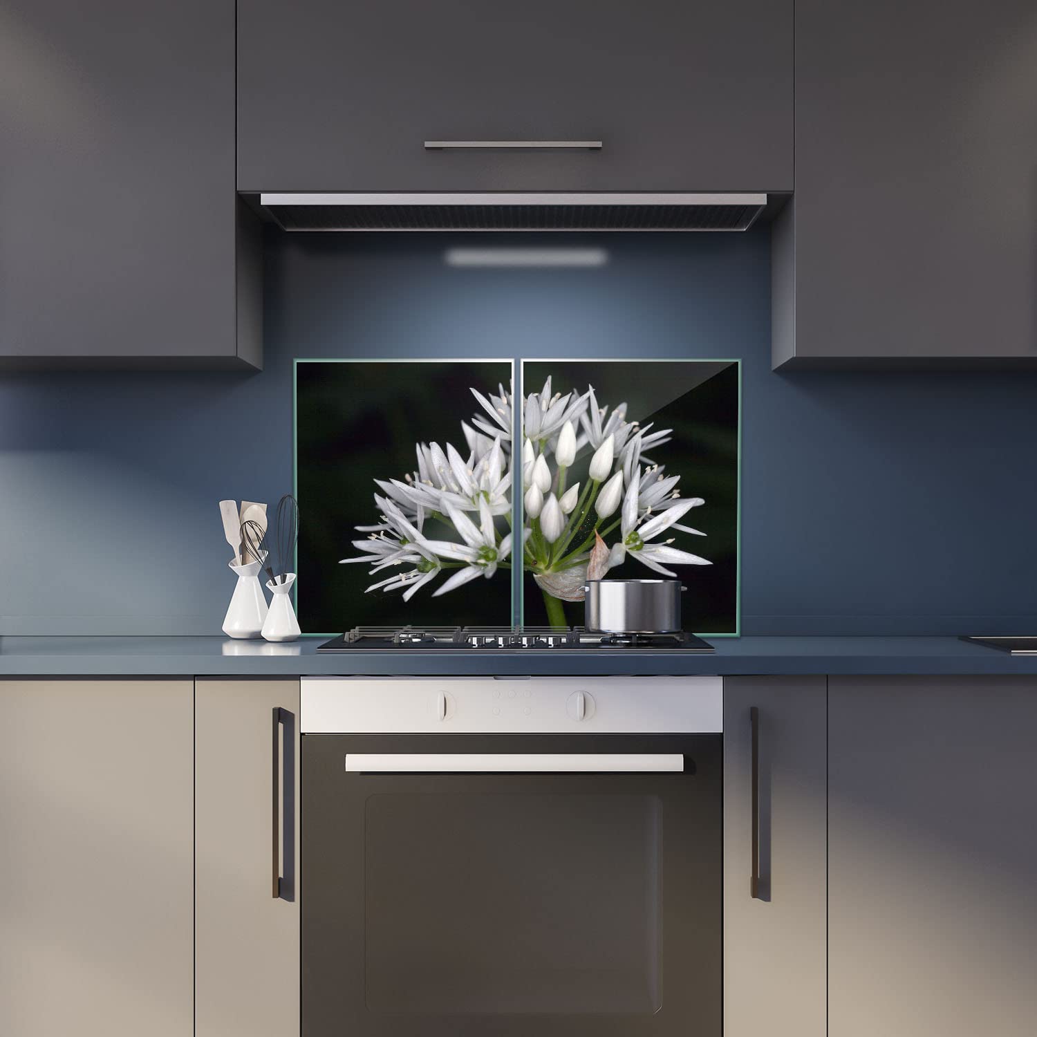 Placa para Cubrir la vitrocerámica, 2 Piezas, 2 x 40 x 52, diseño de Flores, Color Blanco, para inducción