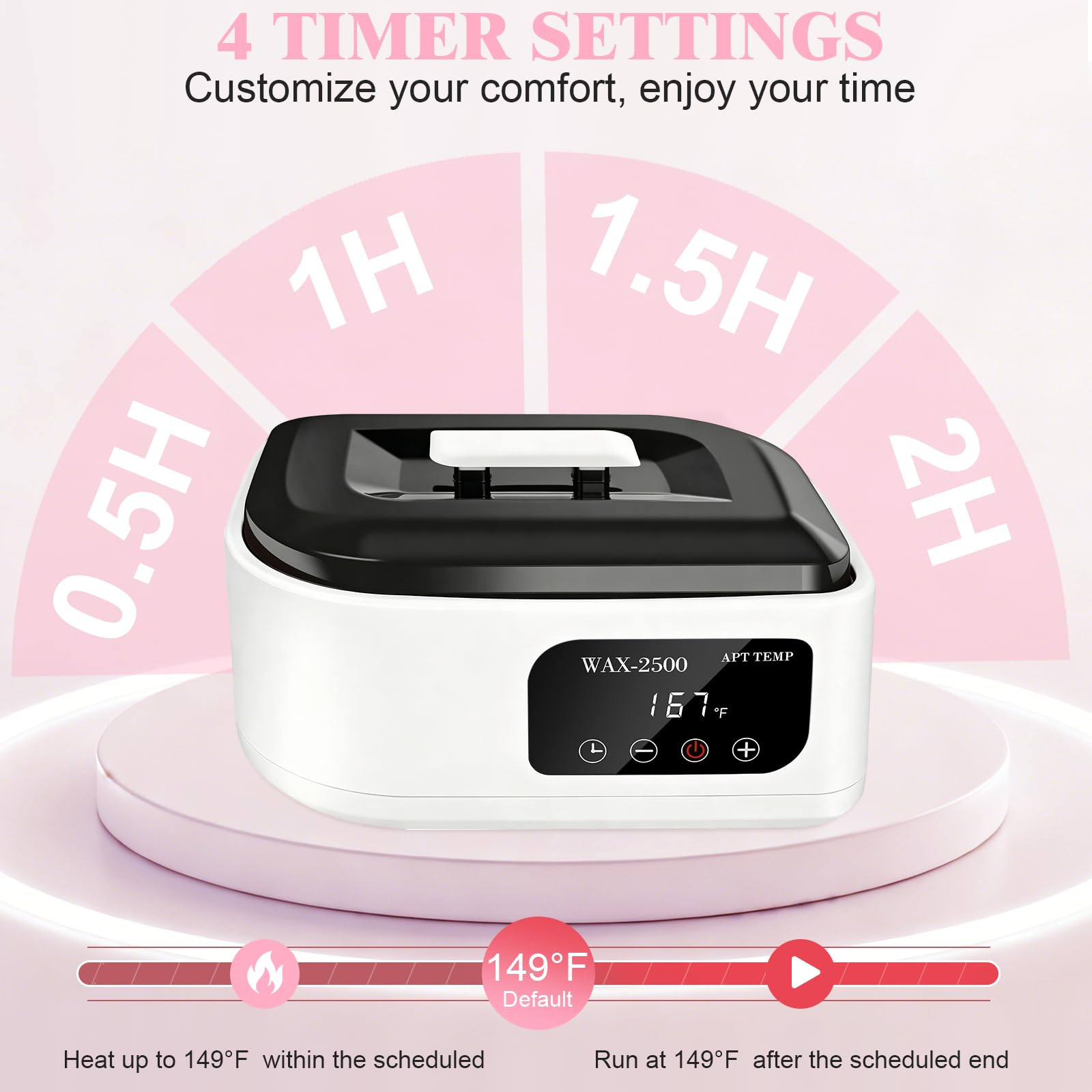Beauty Star Macchina per cera di paraffina per mani e piedi, grande capacità da 3500 ml, con timer automatico e funzione di mantenimento del calore, kit idratante per alleviare l'artrite, pelle secca