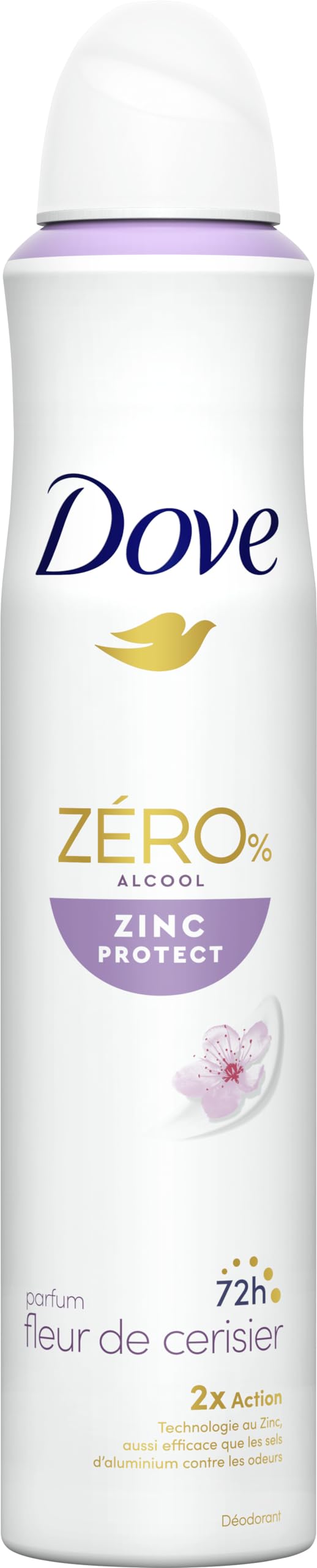 DOVE Deodorant für Damen, Zinc Protect – Spray, 0% Alkohol – Duft Kirschblüte – 72 Stunden Geruchsschutz – 200 ml (Packung mit 5)