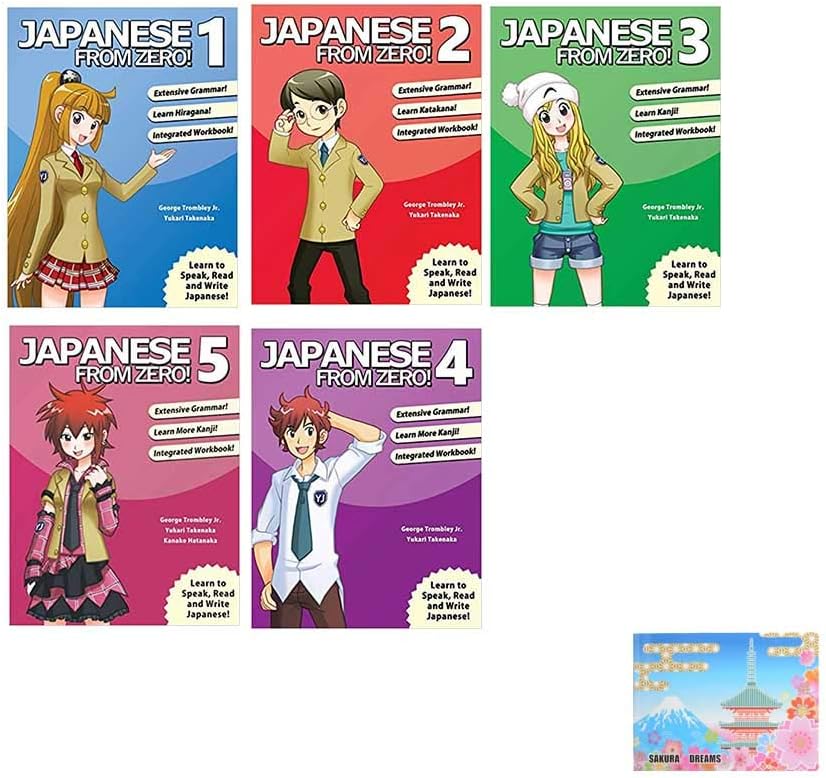 Japanese From Zero! 1 2 3 4 5 Set , Proven Techniques To Learn Japanese for Students And Professionals , Original Sticky Paperback
