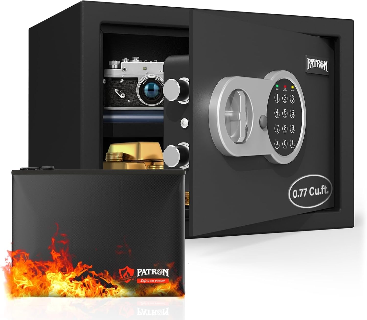 [ 0.77 Cu.ft. ]PATRON Fireproof Safe for Home,Digital Security Home ...