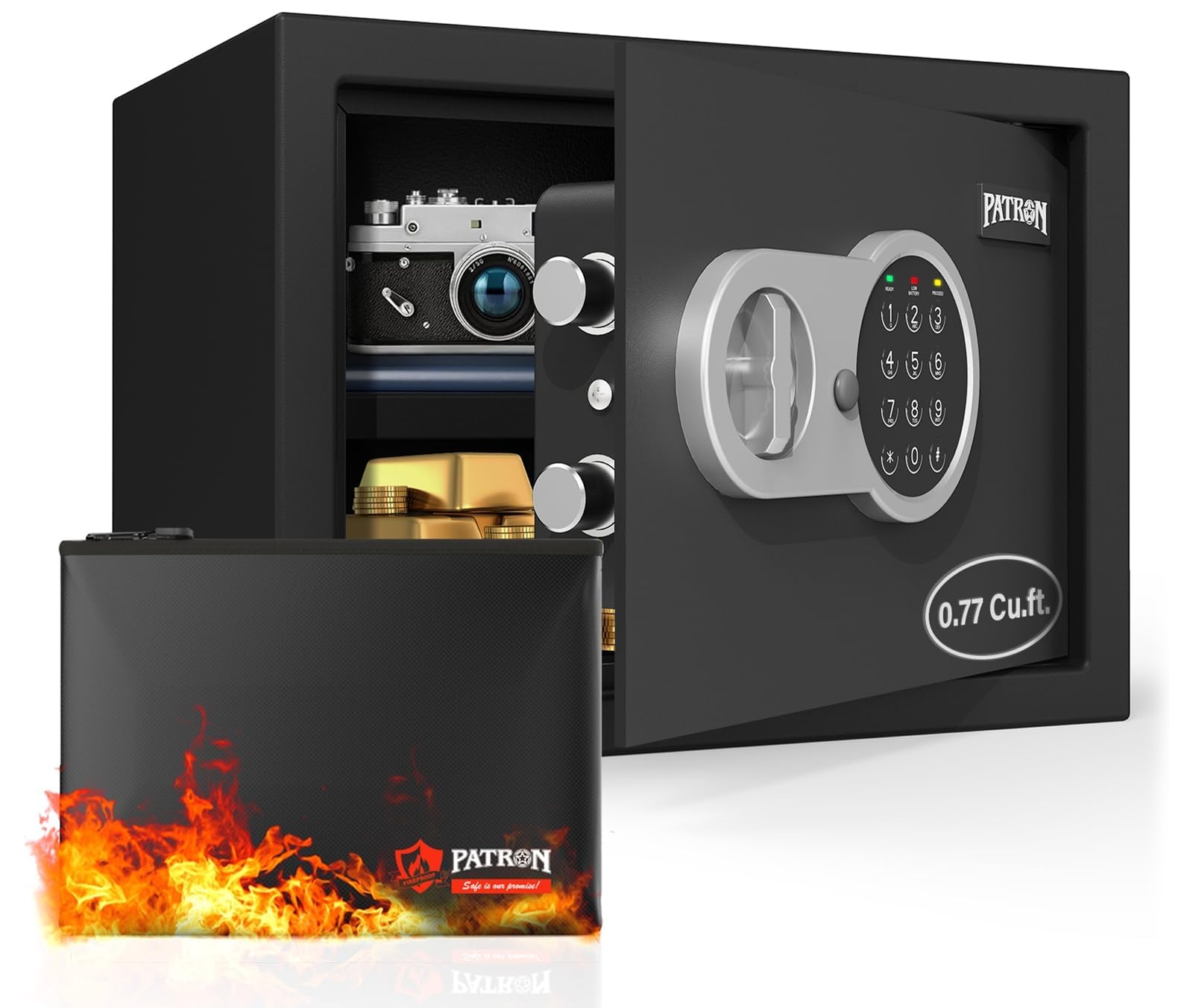 [ 0.77 Cu.ft. ]PATRON Fireproof Safe for Home,Digital Security Home ...