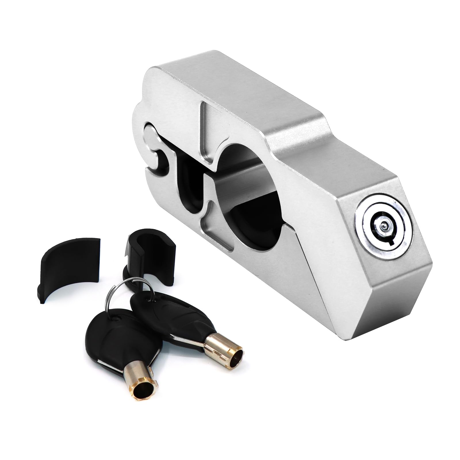 CHIFUN Universal Motorcycle Handlebar Lock CNC Aluminum Handle Bar Grip Throttle Brake Anti-Theft Lock Compatible with ATV Motorbike Scooter Dirt Bike