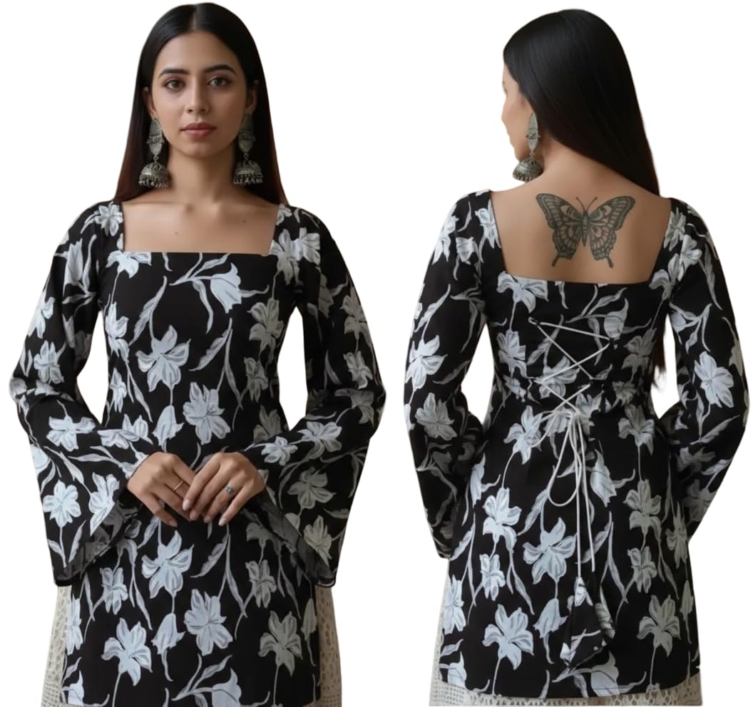 sangouri Womens Pure Cotton Regular Floral Printed Top for Women-picture-56