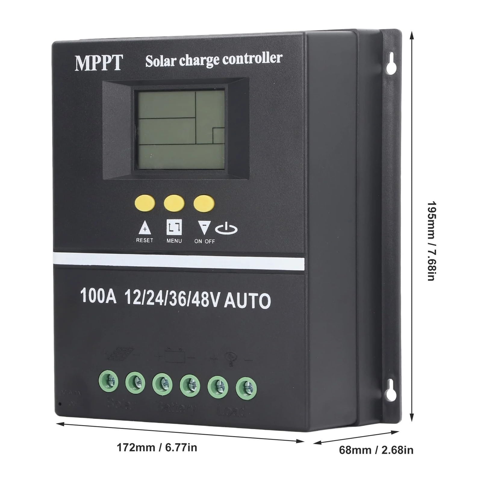 Kontroler ładowania słonecznego, Regulator Ładowania Słonecznego MPPT Podwójny Port USB Podświetlany Wyświetlacz LCD Panelu 12 V 24 36 48 Adaptacyjny