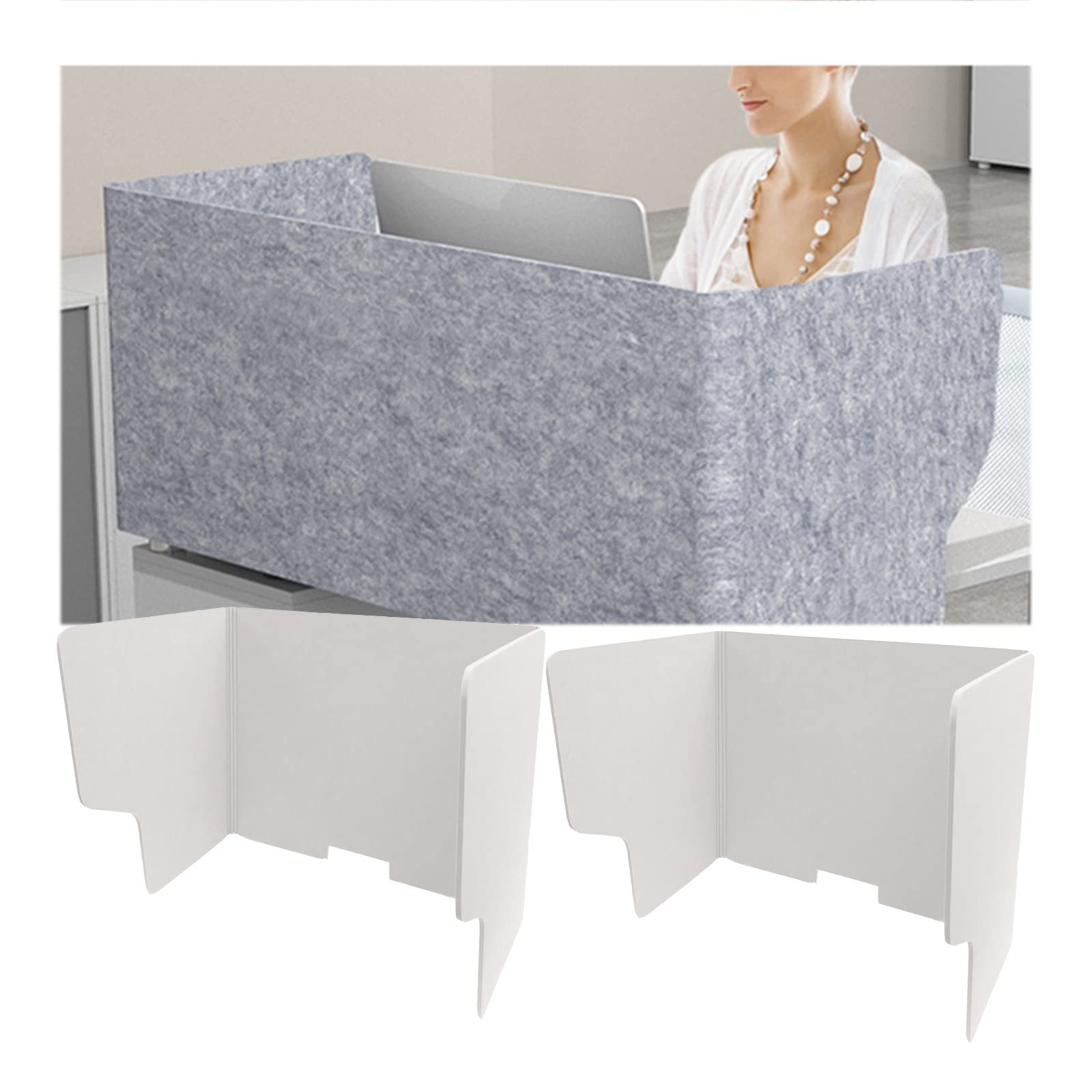 HJYCLFAZU Portable Acoustic Desk Divider 2 Soundproof Panels Freestanding Sound Barrier Noise Reduction Partition Office Classroom Home Workspace 24"x31"x39" (BxH)