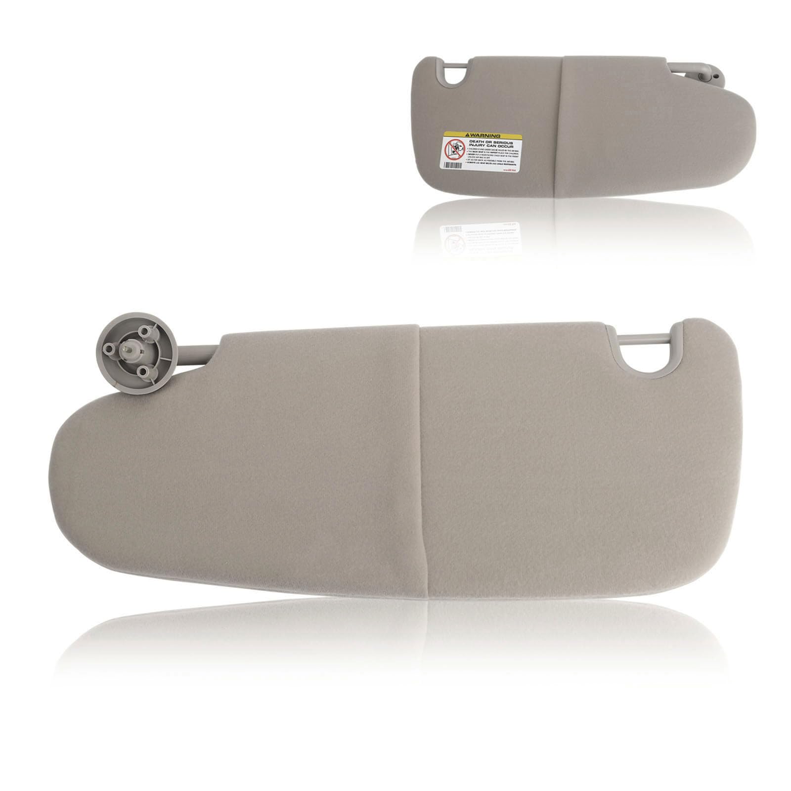 ZONFANT Grey Left Driver Side Sun Visor Without Sunroof Compatible with 2002 2003 2004 2005 2006 2007 2008 2009 Dodge Ram 1500 2500 3500, Replace#1CT11TL2AA