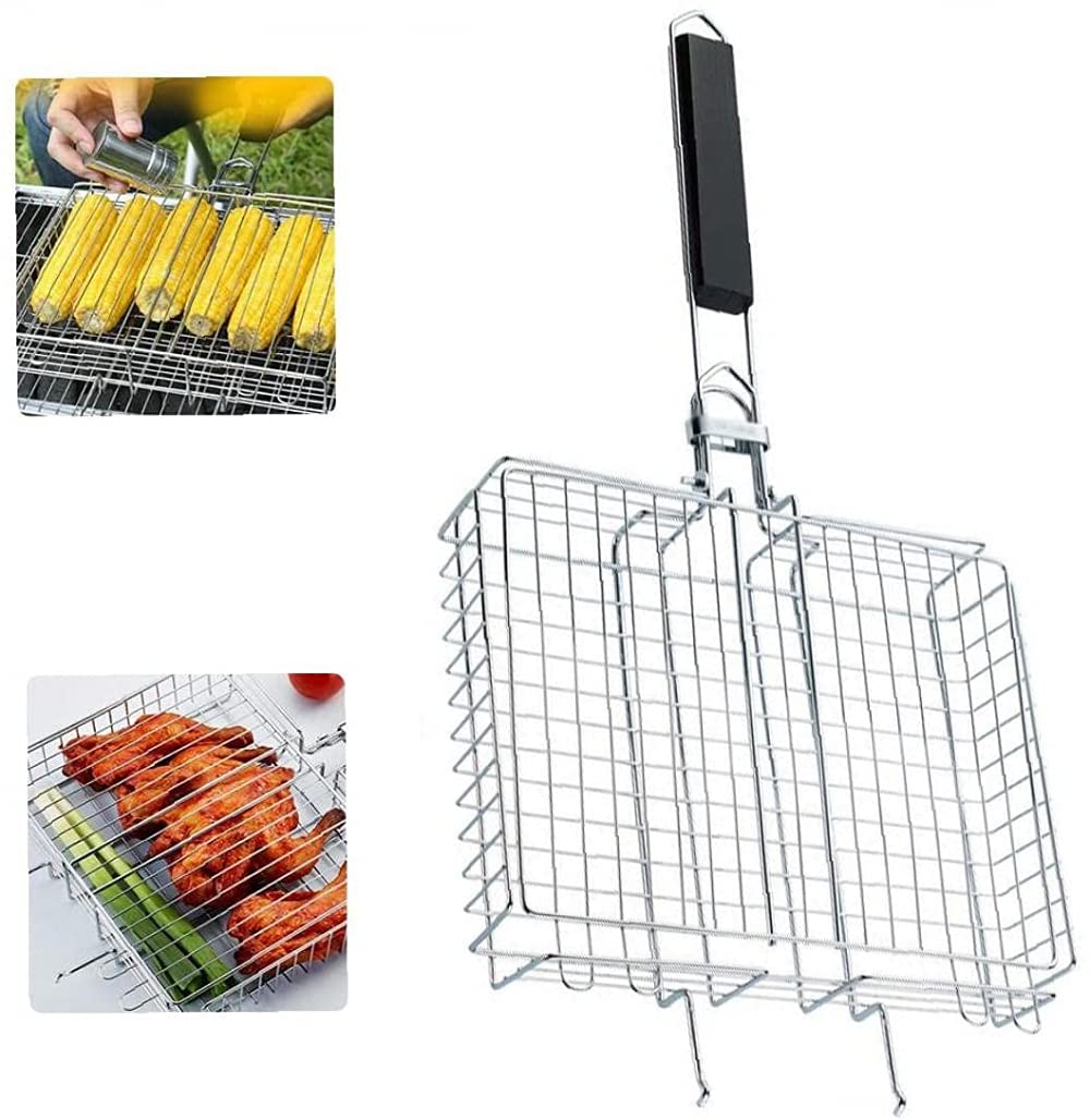 Amazon.co.jp: ZXBAODAN ポータブルBBQグリルバスケット、折りたたみ式