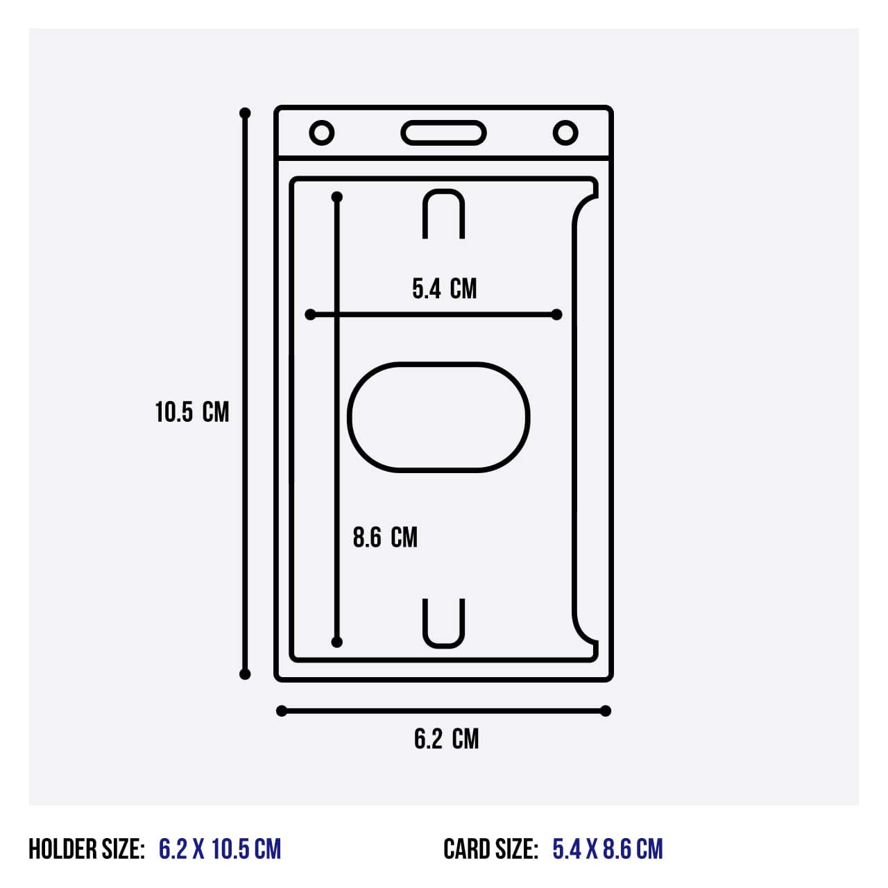 CKB LTD Enclosed Vertikal/Porträt klar/durchsichtig Hartplastik ID Kartenhalter mit für Ausstellungen, Besucherausweise Und Mitarbeiter-IDs Beutelgröße 105 x 62mm, Kartengröße 86 x 54mm - 100 Stück