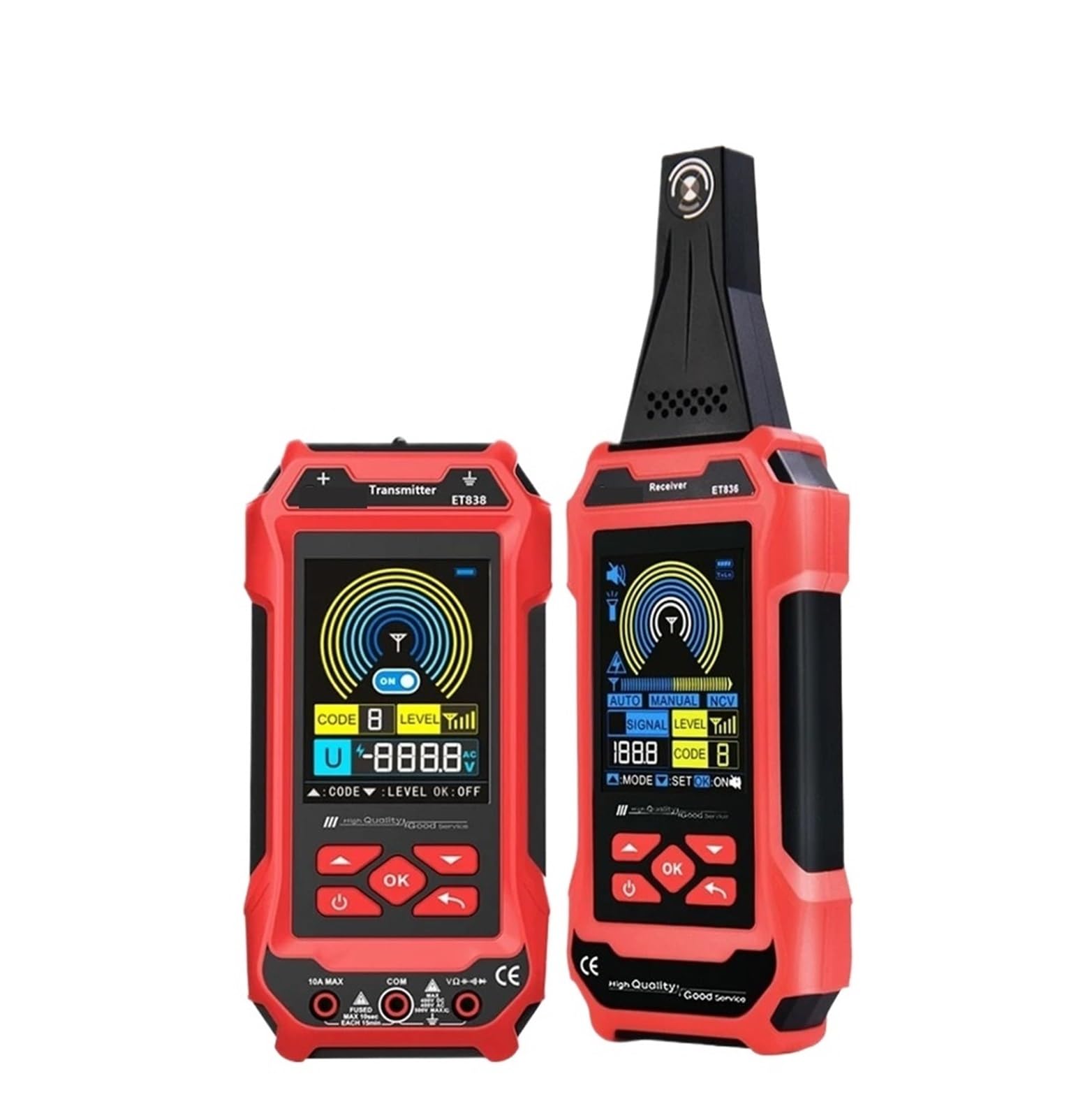 Mthckxjbsuz Et838 Cable Tracker, 400V Underground Cable Wall Wiring Locator 3.2 Inches 60000 Counts Digital Multimeter Lan Tester Short Circuit