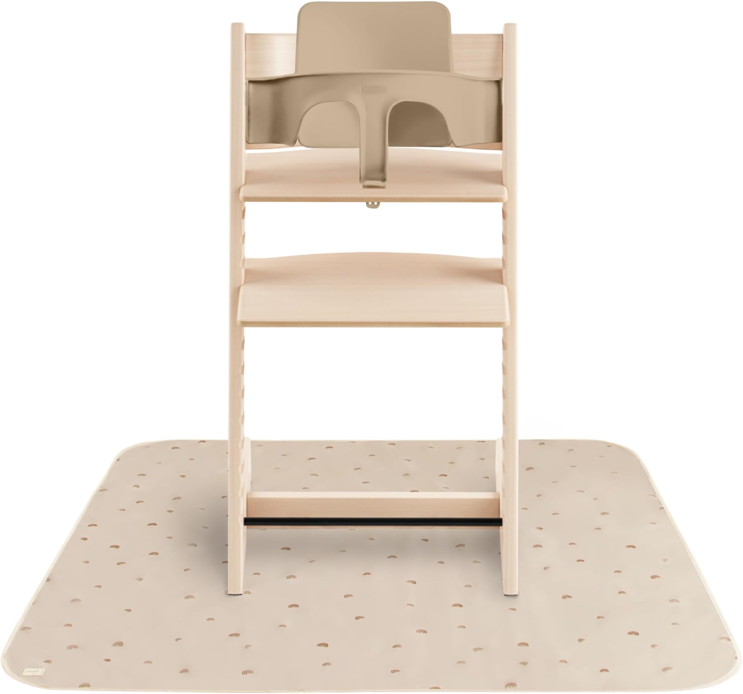 mushie Baby Splat Mat 42.5x42.5 Inch (Rainbows) | Water Resistant for Under High Chair and Infant Play