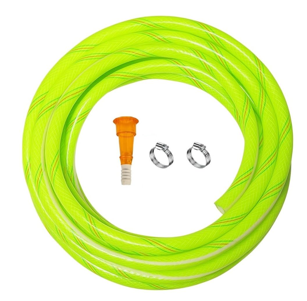 RAMA 0.5 inch 3 layered garden pipe water hose durable, heavy duty comes with connector and clamps. water gardening cleaning out door indoor use (30 mtr (100 feet))