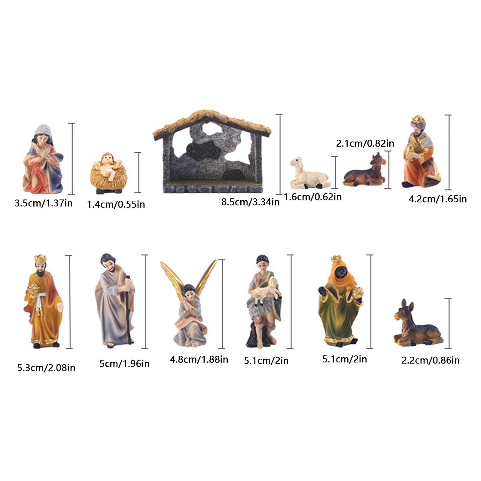 Tktouci Crèche De Noël 12 Pièces | Figurines de la Nativité en Résine