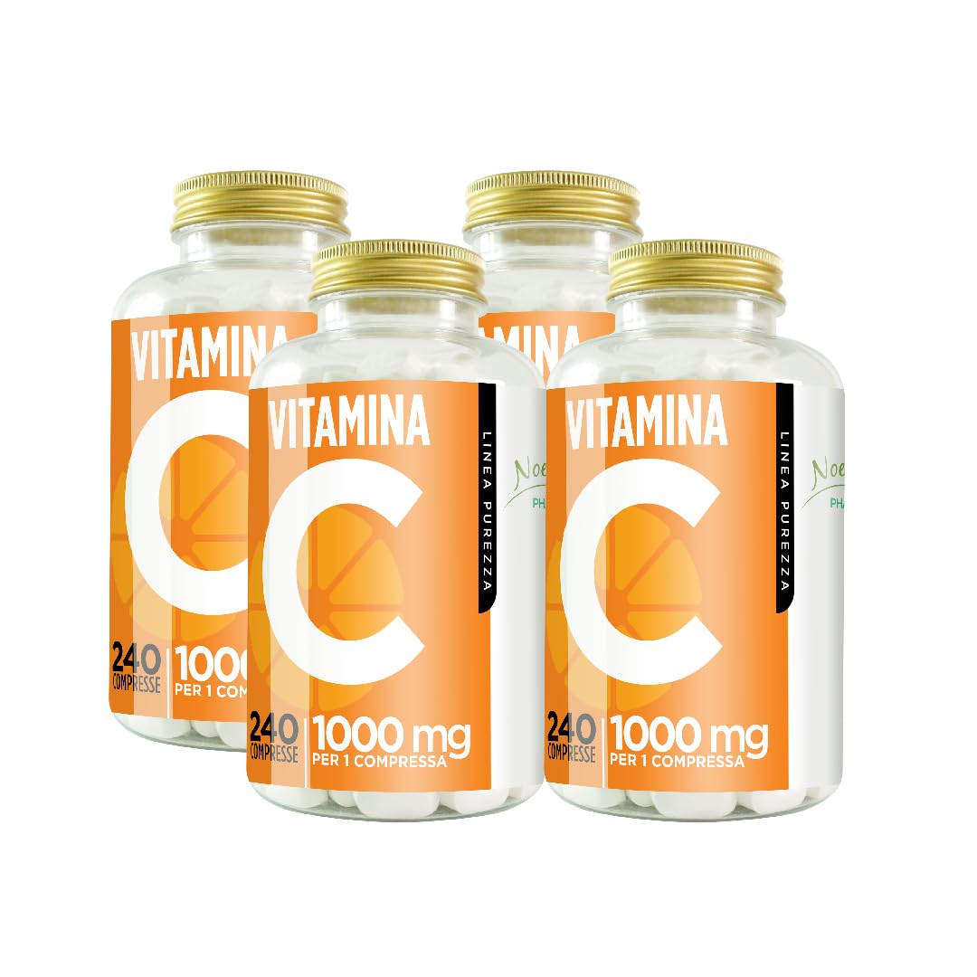 Vitamina C 1000mg ad Alto Dosaggio, 960 Compresse Vegan per 8 mesi, Vitamina C Pura Compresse, Integratore Difese Immunitarie, Vitamin C Concentrata Acido Ascorbico