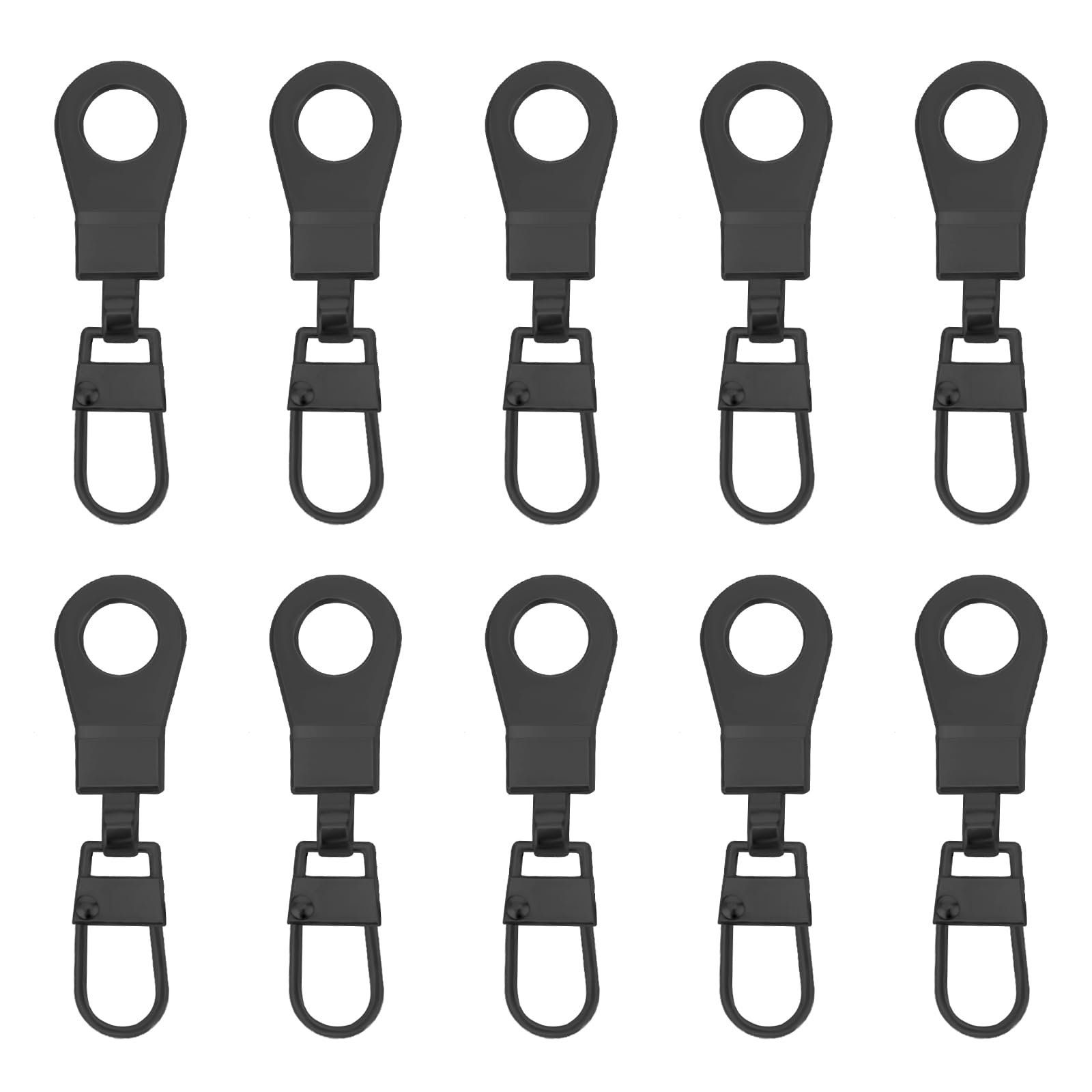 Amaxiu 10pcs Zipper Pull Replacement Slider, Detachable Zipper Pull Mend Tab for Small Holes Universal Zipper Repair Kit