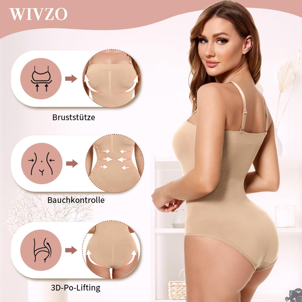 Body da donna senza spalline, senza cuciture, con
