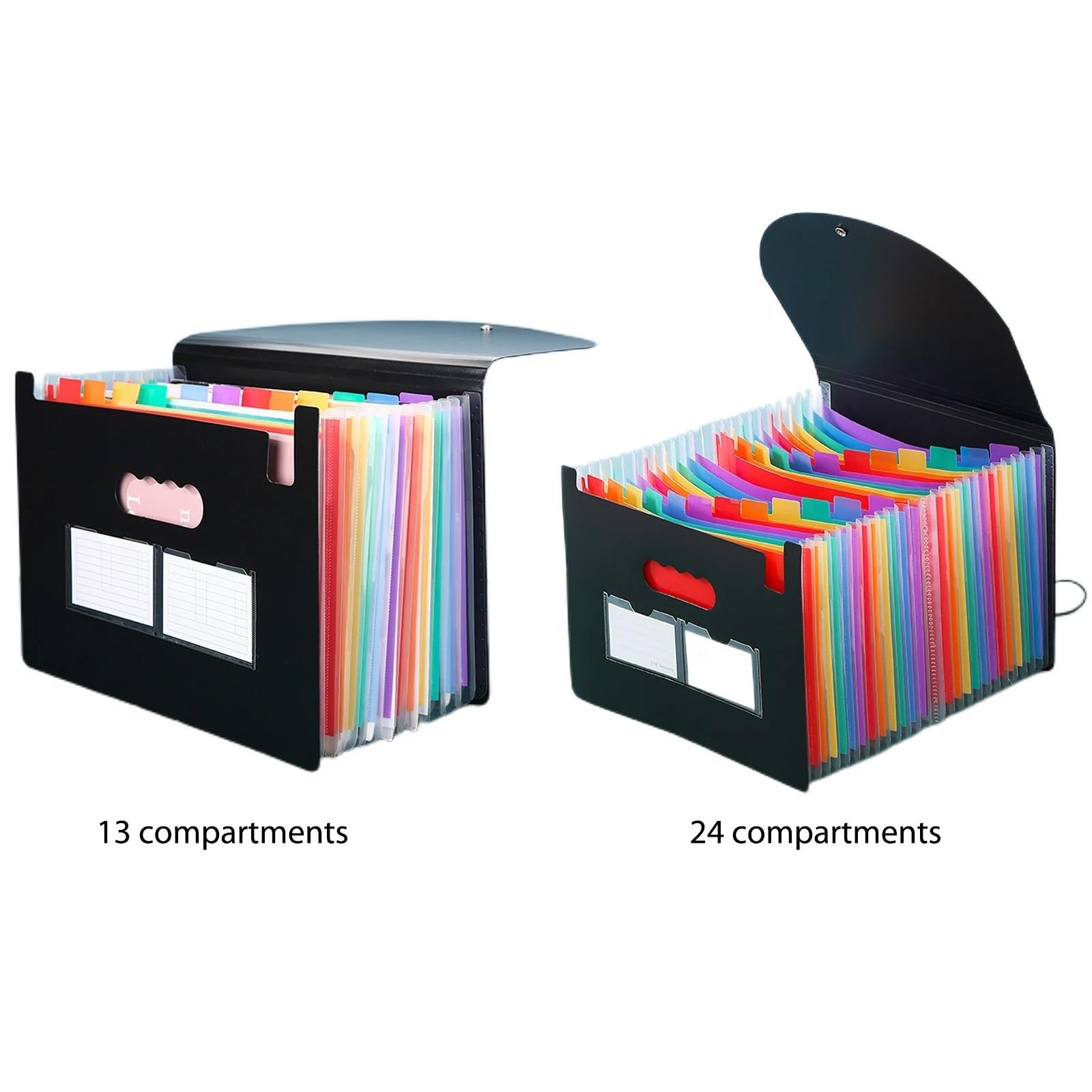 Cartelle a Soffietto espandibili Cartella a Fisarmonica A4 da 2 Pezzi con 13/25 Tasche, espandibile, Organizer mensile for ricevute e fatture, for casa e Ufficio.(25 Pockets)