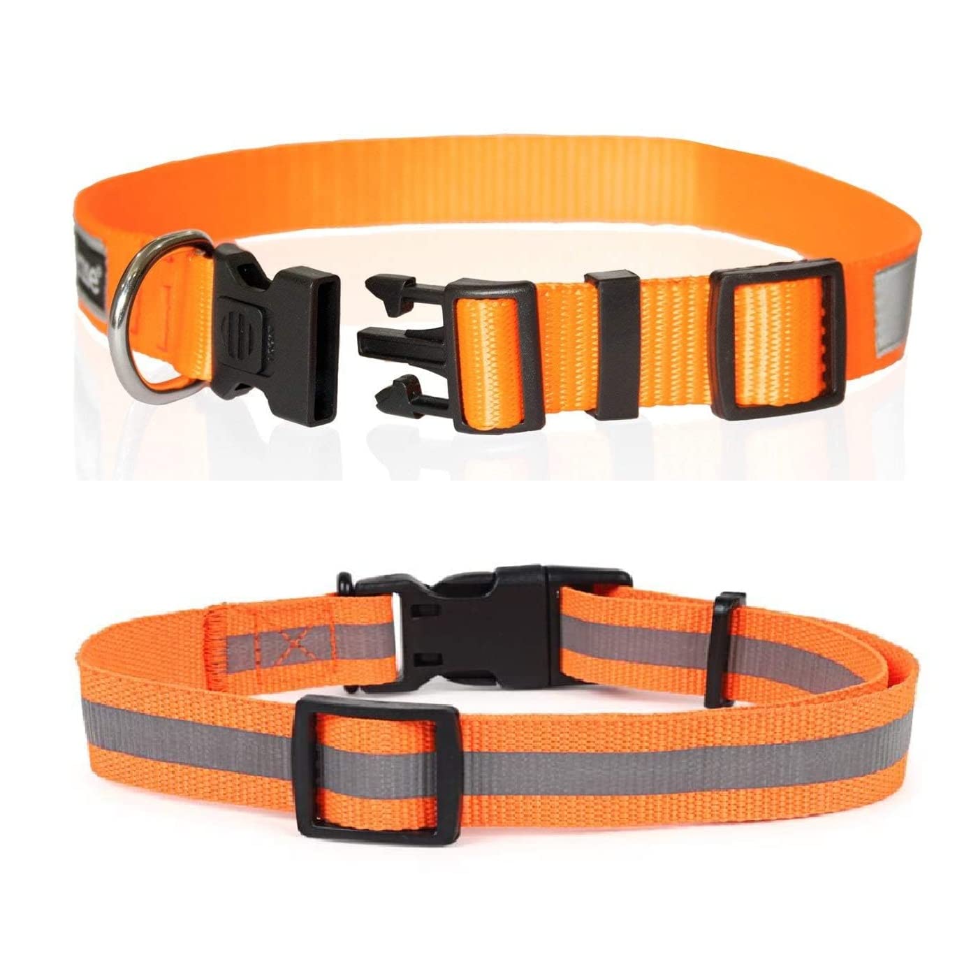 HAPPY4PETS Reflective Dog Collar | Dog Neck Belt Soft Breathable Mesh Collar for Dogs with Adjustable Buckle | Comfort-fit | Suitable for Medium & Large Dogs | (Large) (Orange, Pack of 2) (B0BZQ4R9B7) Amazon Price History, Amazon Price Tracker