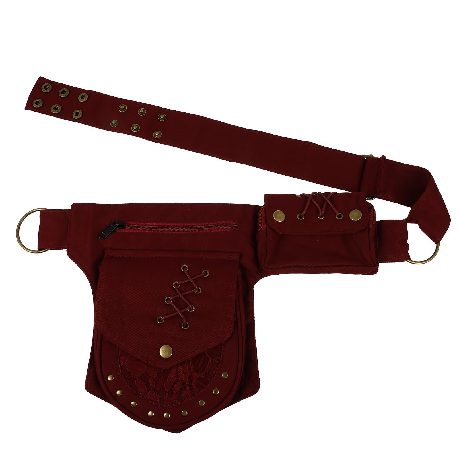 Hemobllo Pochette pour Téléphone Portable Légère en Tissu Coton Plusieurs Poches, Paquet Banane Rétro Casual Unisexe pour Running et Randonnée