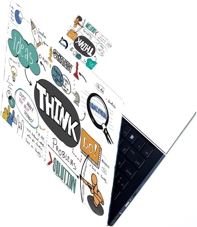 Full Laptop Skin Stickers HD Quality Sticker for Laptops Upto 15.6" Compatible with Apple/Dell/HP/Lenovo/Acer/Asus/Sony (Dustproof|Waterproof|Scratchproof|Reusable) - Think DO FL EDS1