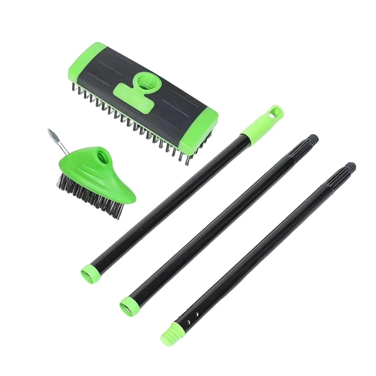 Shungong 3-in-1 Outdoor Cleaning Brush, Long Handle Steel Wire Scrub For Floor Moss Rust