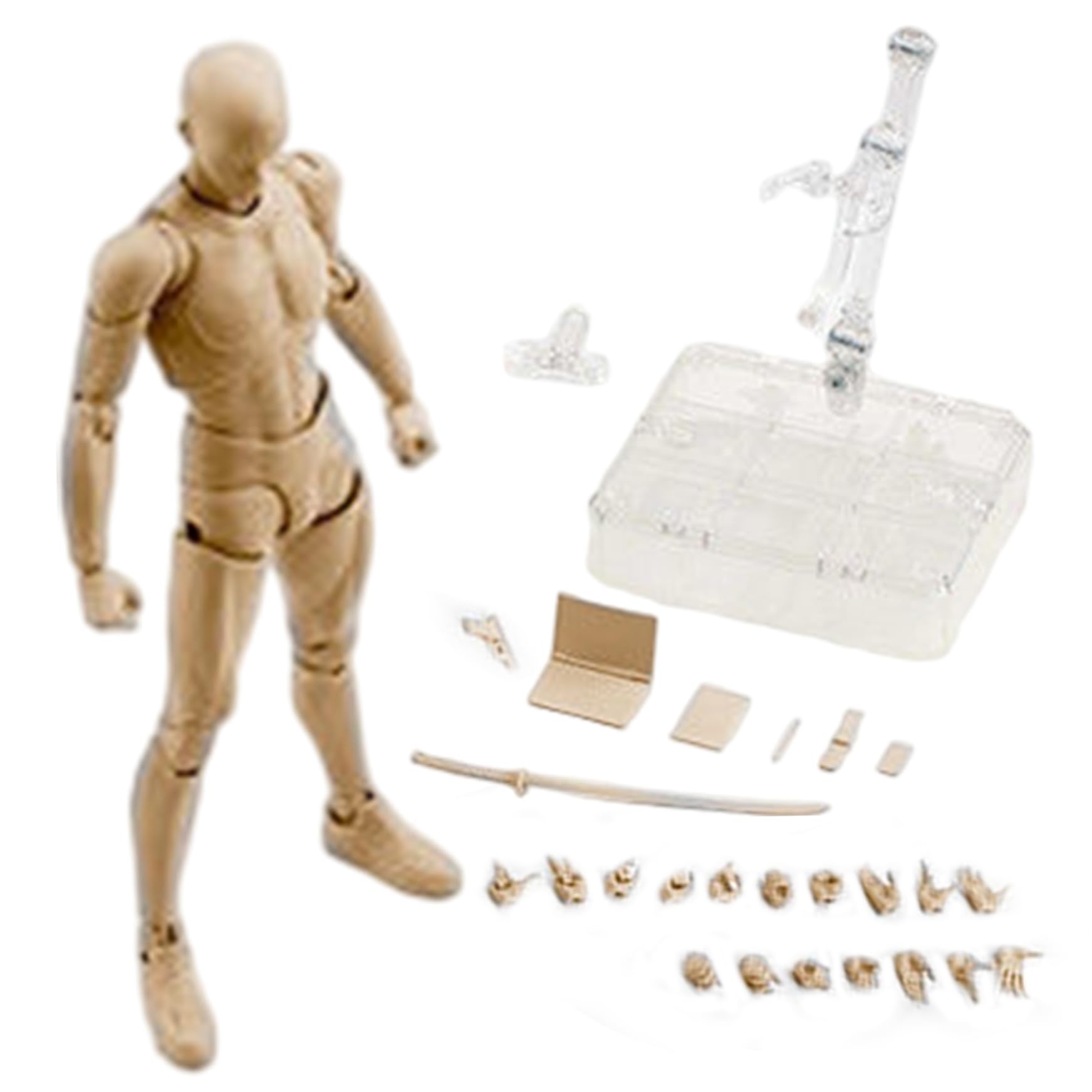 Figura snodabile, Action Figures snodabili Colore pelle PVC Action Figure Corpo in bianco con accessori Modello di disegno da collezione fai-da-te per artista Pittura Schizzi