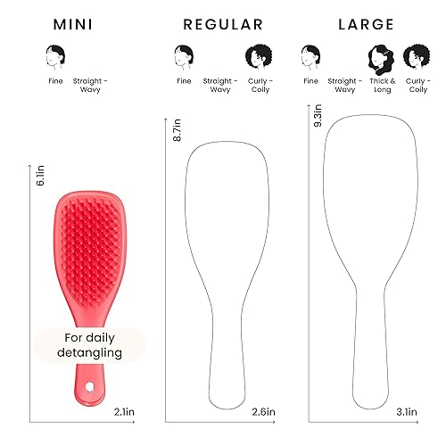 Miniatura 7 de Tangle Teezer Mini El mejor cepillo desenredante  Suave con el cabello húmedo  Dientes de dos niveles y mango cómodo  Ideal para niños y viajes