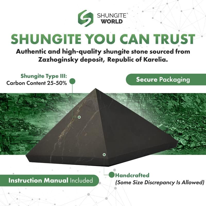 Miniatura 8 de Auténtica pirámide de shungita de piedras de shungita reales, pirámide de cristal de shungita, protección del hogar, decoración de habitación,