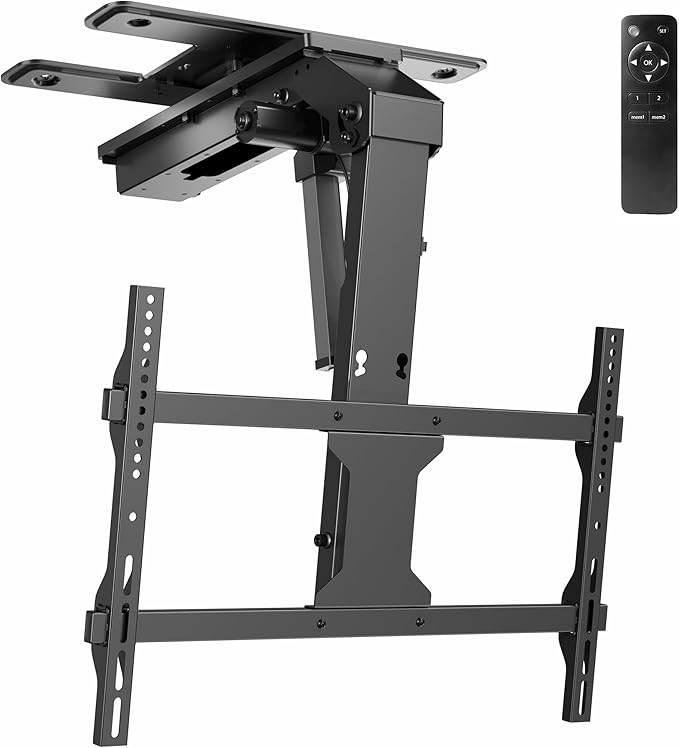 VIVO Electric Flip Down and Swivel Ceiling TV Mount for 37 to 70 inch Screens, Large Motorized Flat Ceiling VESA Mount, Holds up to 99 lbs, App and Voice Control, Black, MOUNT-E-FD75C-S
