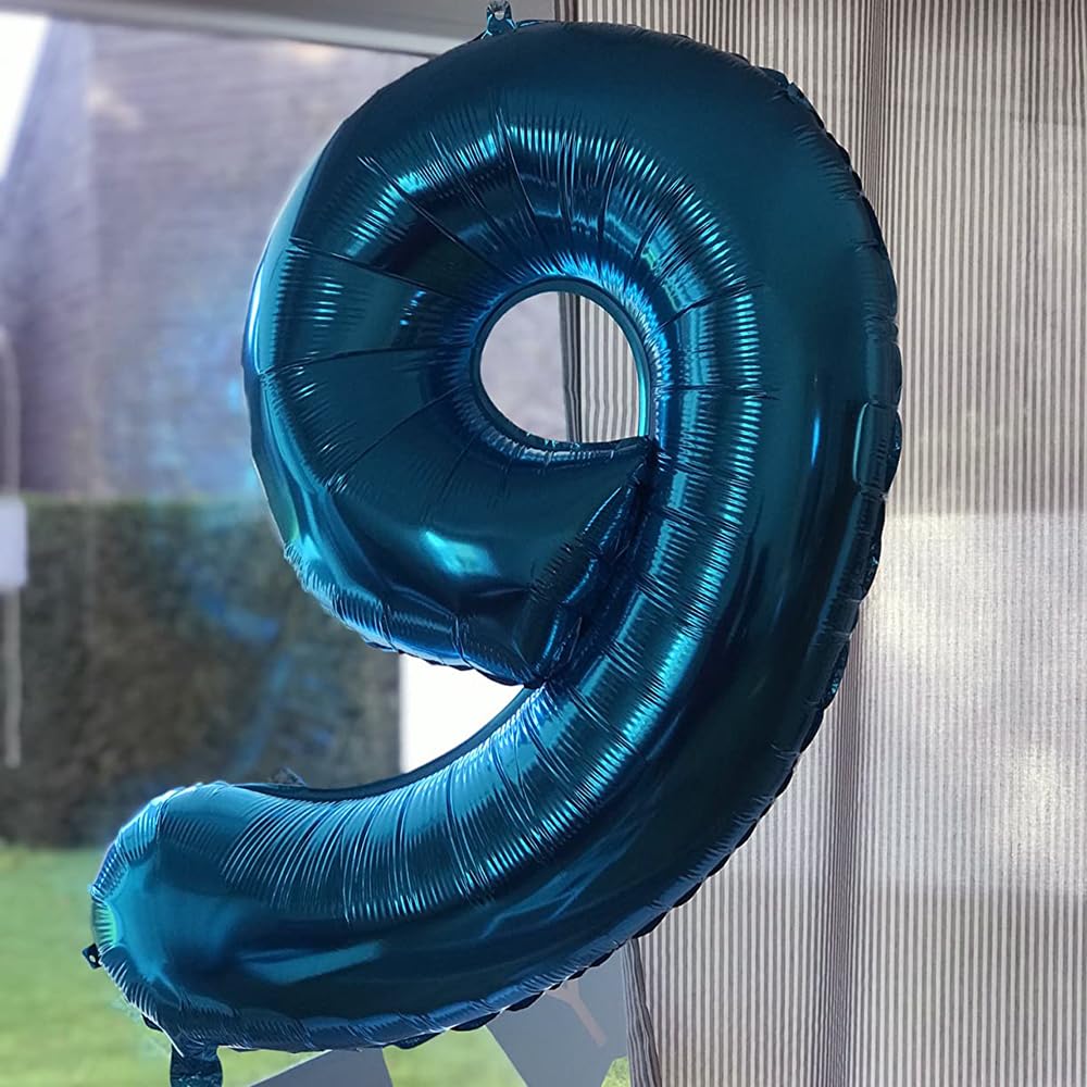 Foil Globo Número 5 Azul 40" (101cm), Inflable Helio o aire, Gigante Numeros 0-9, 10-19, 20-29, 30-100, Grande Globos Decoración para La Boda Aniversario y Cumpleaños Fiestas — view 382