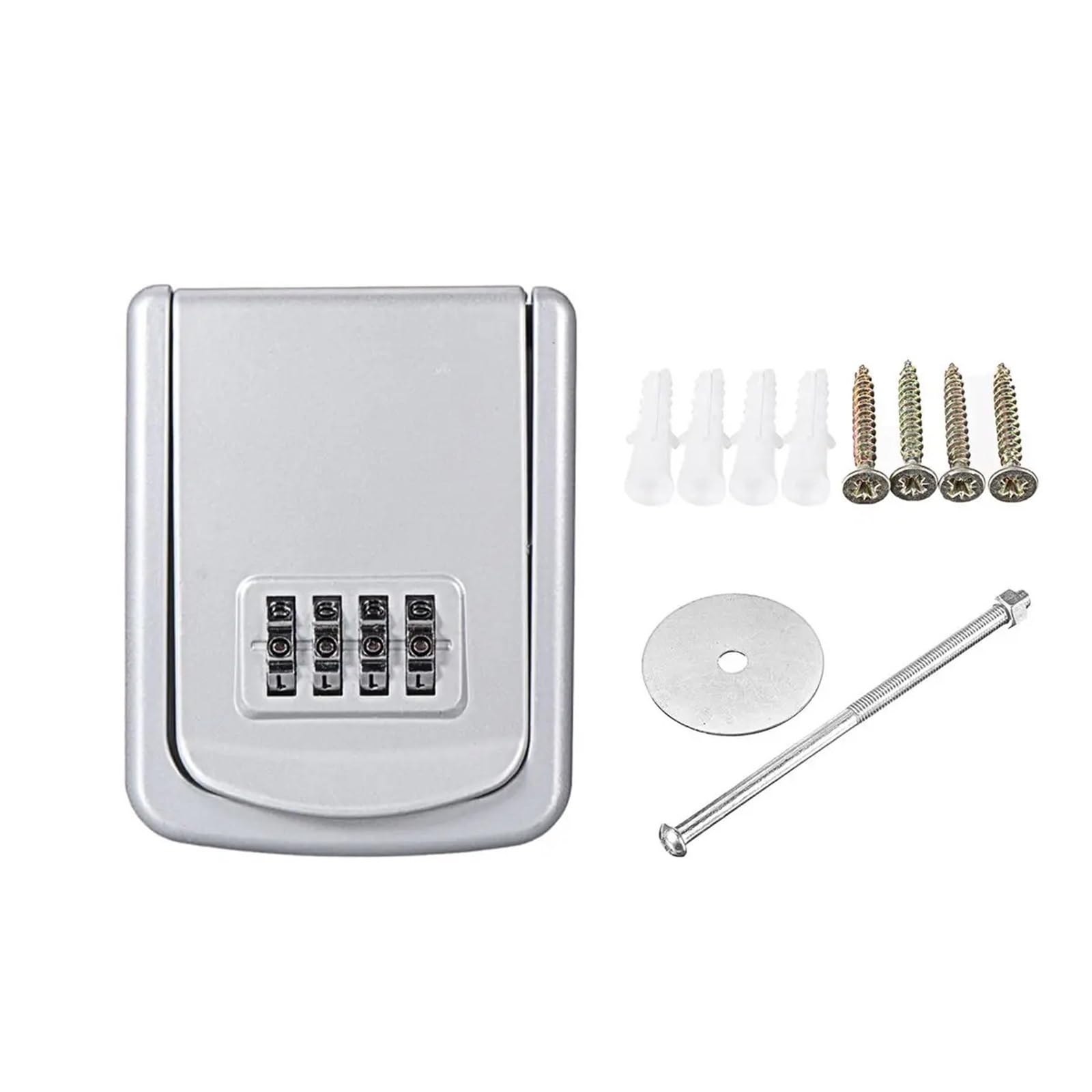 Caja de seguridad impermeable con combinación de 4 dígitos, mini caja fuerte de pared para uso al aire libre, armario de almacenamiento de aleación seguro para llaves y objetos de valor Secret