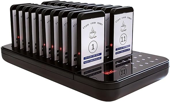 Wireless Buzzer Calling System, Restaurant Pager System, Vibrating Food Pickup Device, Dessert Shop Queue Number Calling System, for Restaurants, Cafes, Fast Food Restaurants,20 pagers