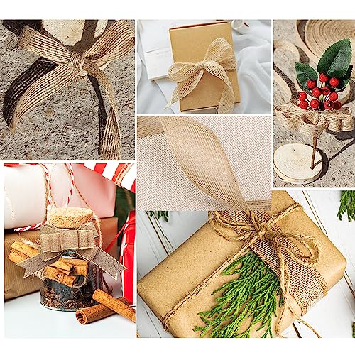 Folai 3 Rolls Of Natural Burlap Fabric With Beautiful Burlap Ribbon Wedding Event Party And Home Decoration Long 10M Wide 2Cm Each Roll #TOP4