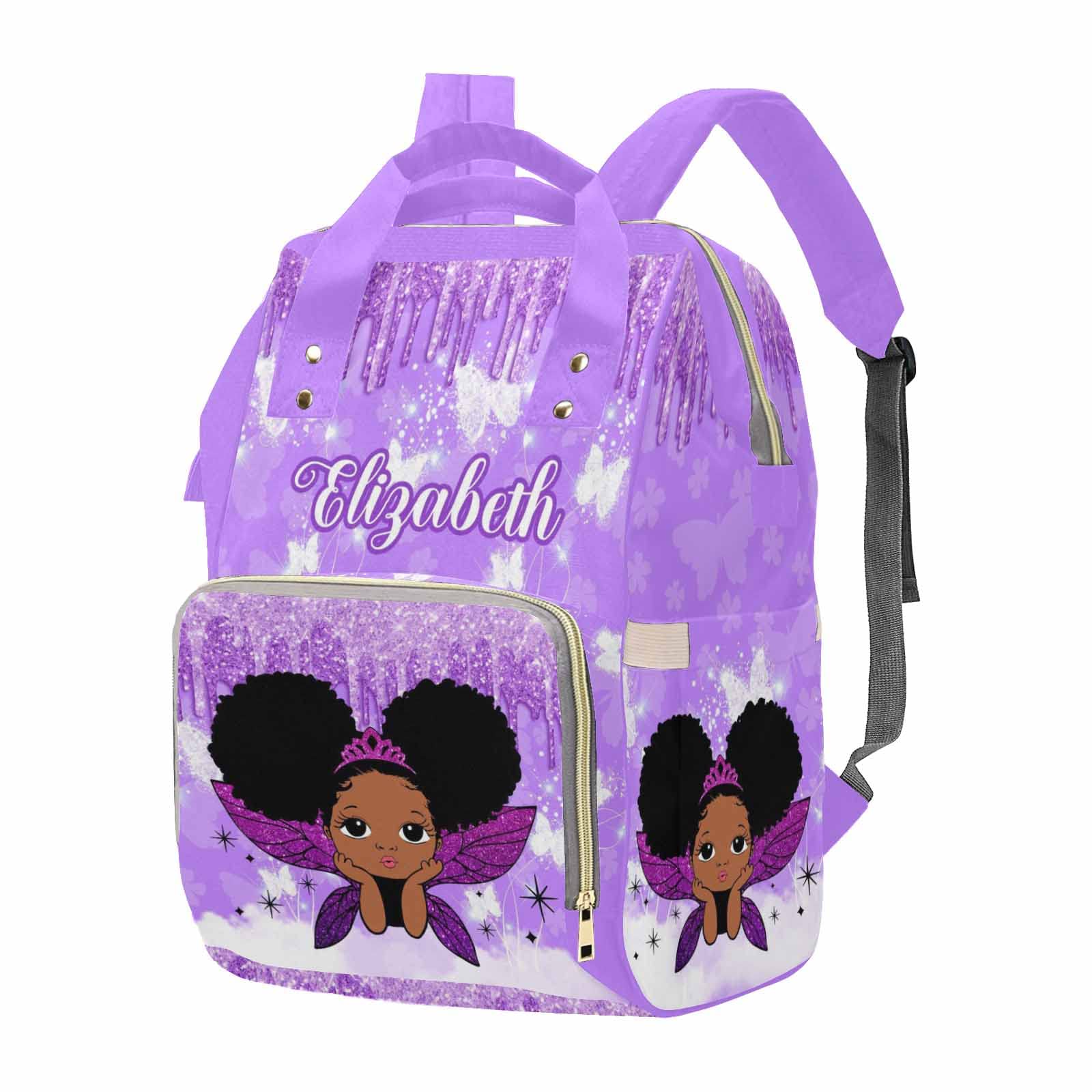 MyPupSocks Diaper Bag Personalized with Name, Multifunction Custom Diaper Bag Nursing Baby Bags Nappy Bag for Baby Girl Boy, Large Capacity Shoulder