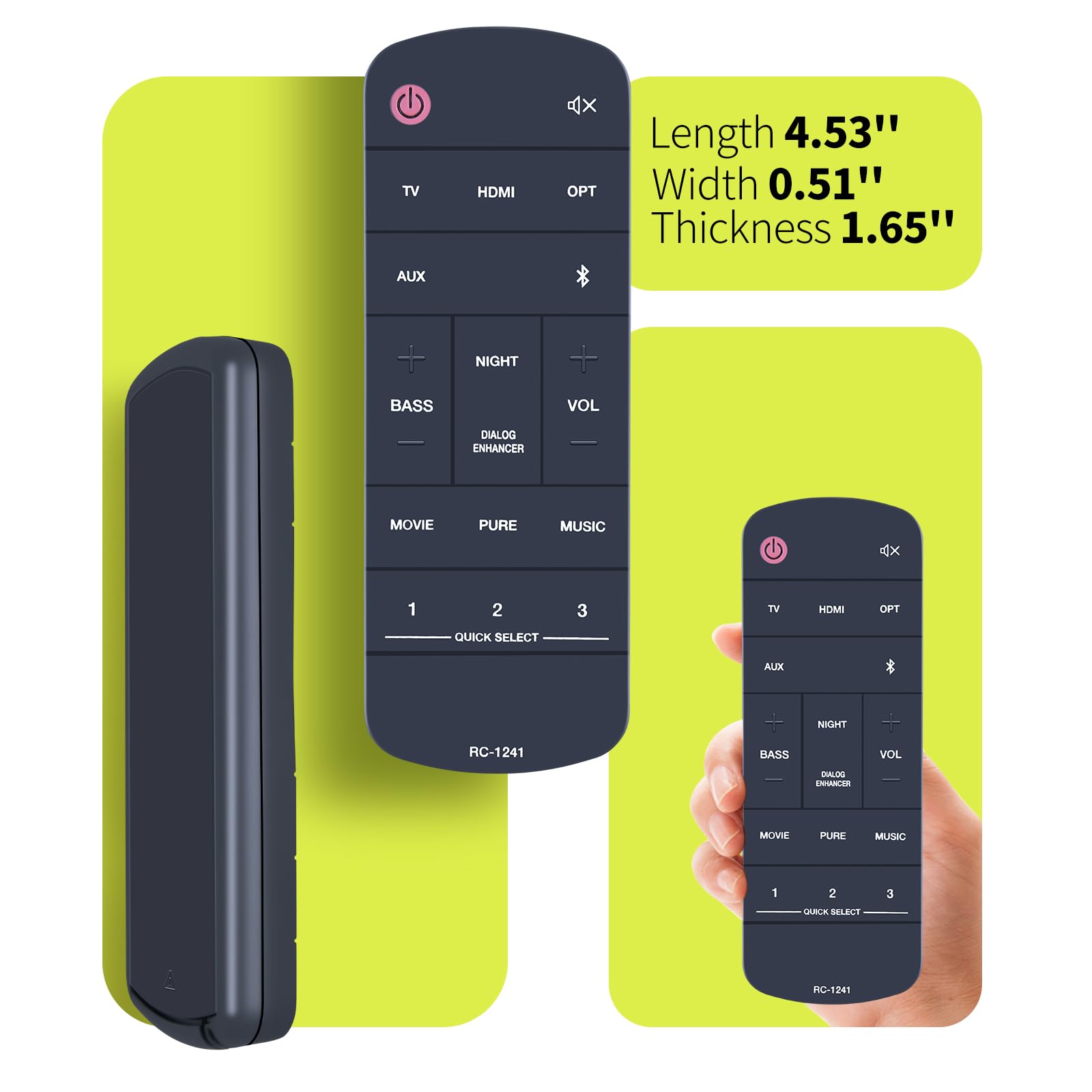 RC-1241 - Telecomando di ricambio per Denon Home Soundbar 550