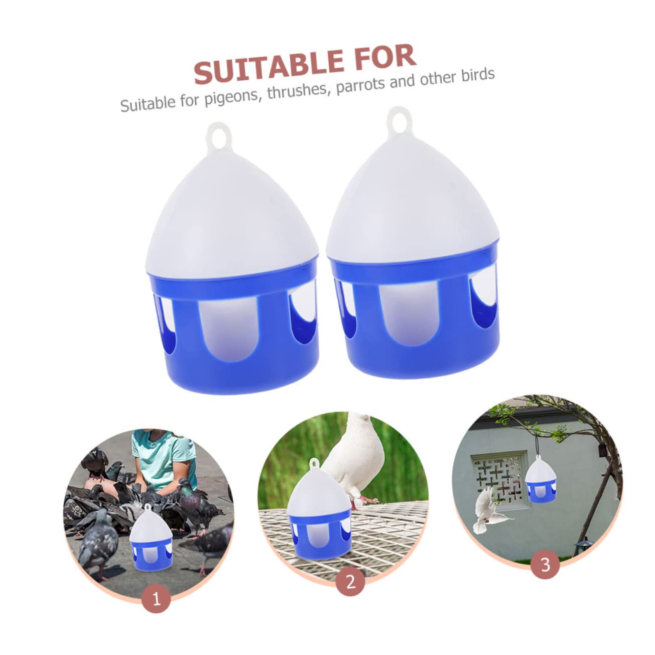 Abreuvoir Portable pour Oiseaux 2 Pièces PVC 2l Réutilisable