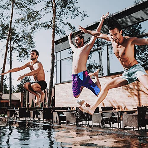Jammers de natación para hombre HUI JIN SHOP en talla XL con estampado de hoja púrpura 4