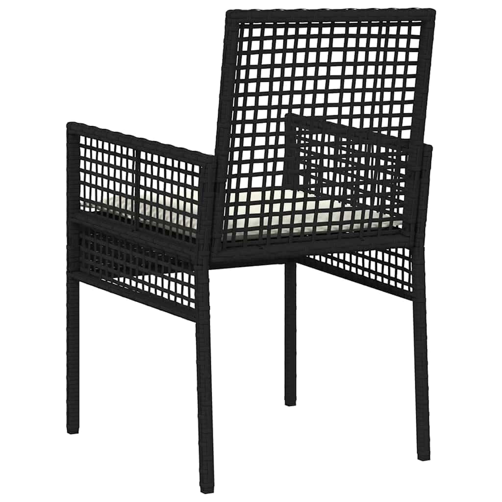 Fengshui Krzesło ogrodowe, 2 sztuki, kolor czarny, polirattan, 55 x 53 x 85 cm