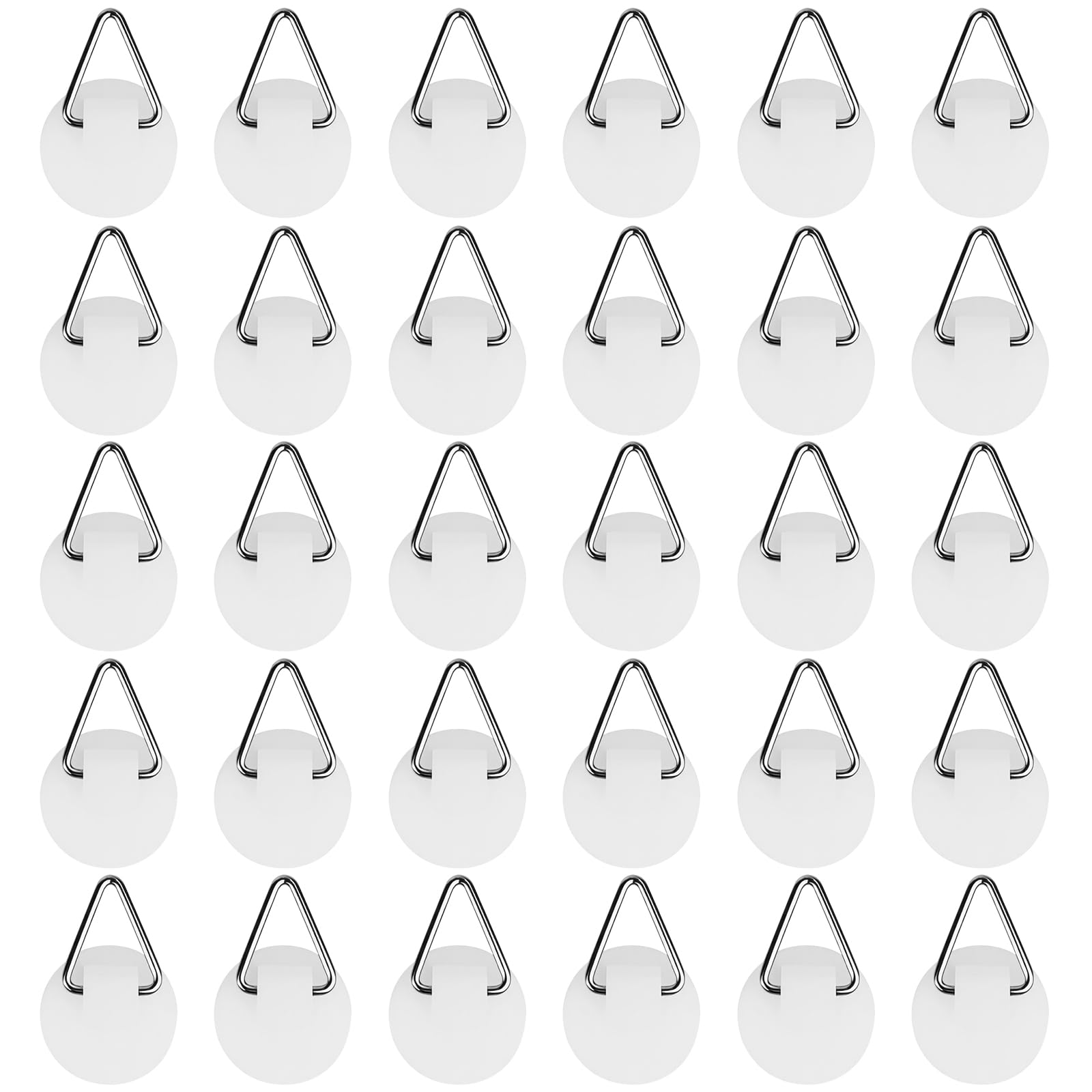 FLOWERUN 30 Stück Bildaufhänger zum Kleben auf Bilderrahmen, Selbstklebende Haken für Fotos Poster Leinwände, Aufhänger für Bilder ohne Bohren, Bilderhaken zum Aufhängen (Kleines Rund)