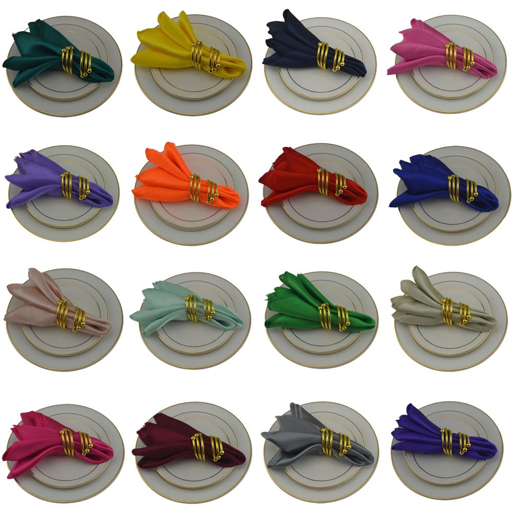 Servilletas de satén para la Mesa, Servilletas de Cena satén éster Multicolor, 30 cm, cuadradas, 24 Piezas, Fiesta(Hot Pink)
