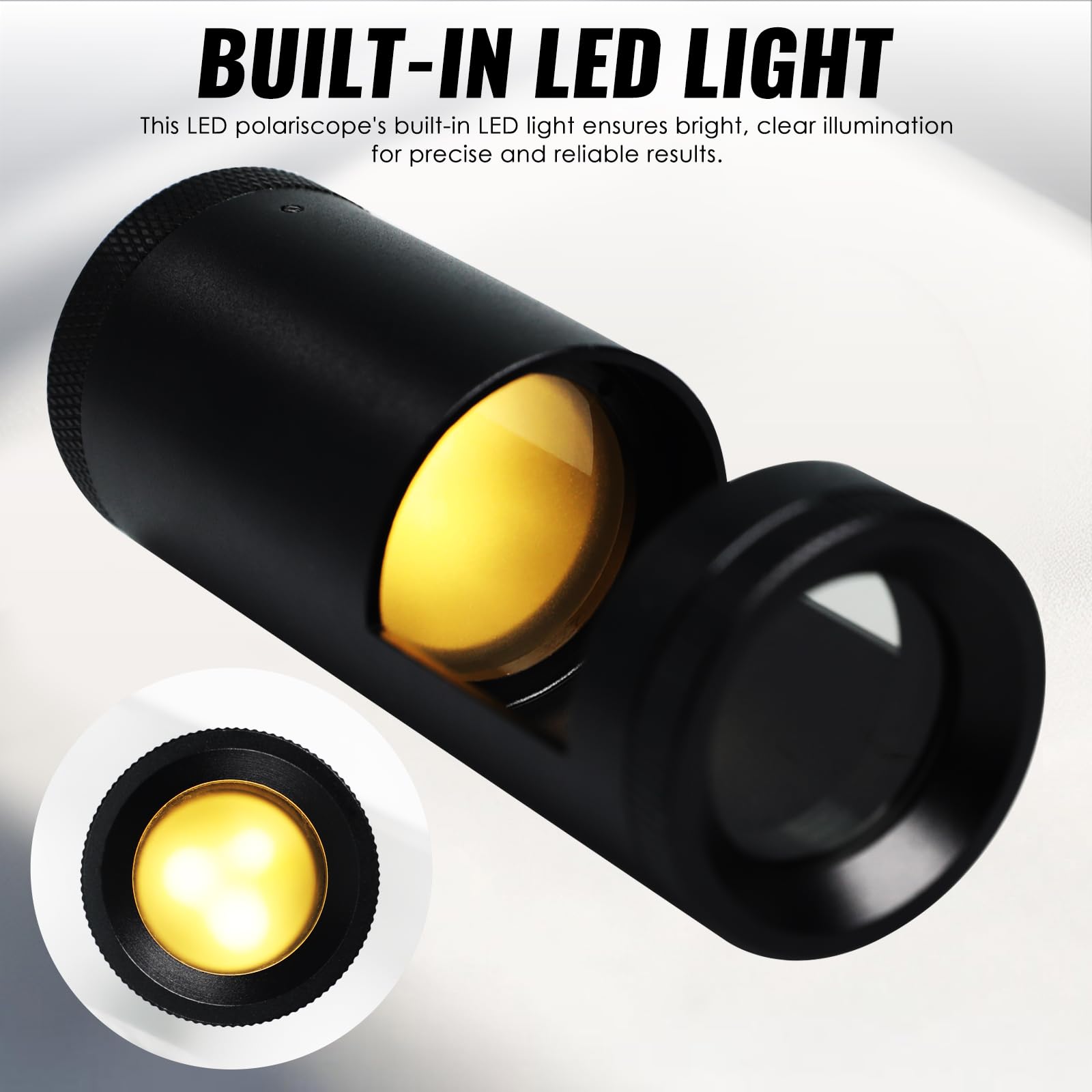 Polariscopio portátil de doble lente de mano de 93 mm de longitud, con 24 mm de diámetro, luz LED integrada, herramienta de propiedades ópticas para joyero, gemólogo para identificar piedras preciosas