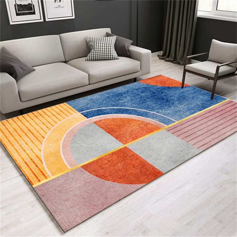 Tapis d'éveil bébé et salon géométrique multicolore 120x160cm
