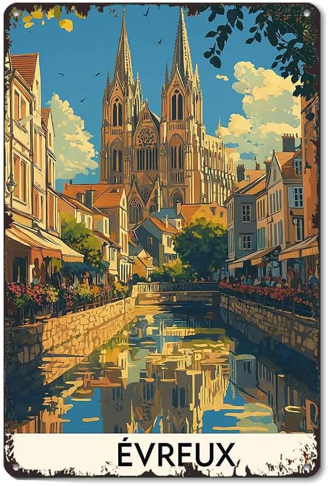 Vreux Vintage Travel Travel Vintage Sign Aluminum Metal Sign 8 x 12 Inch