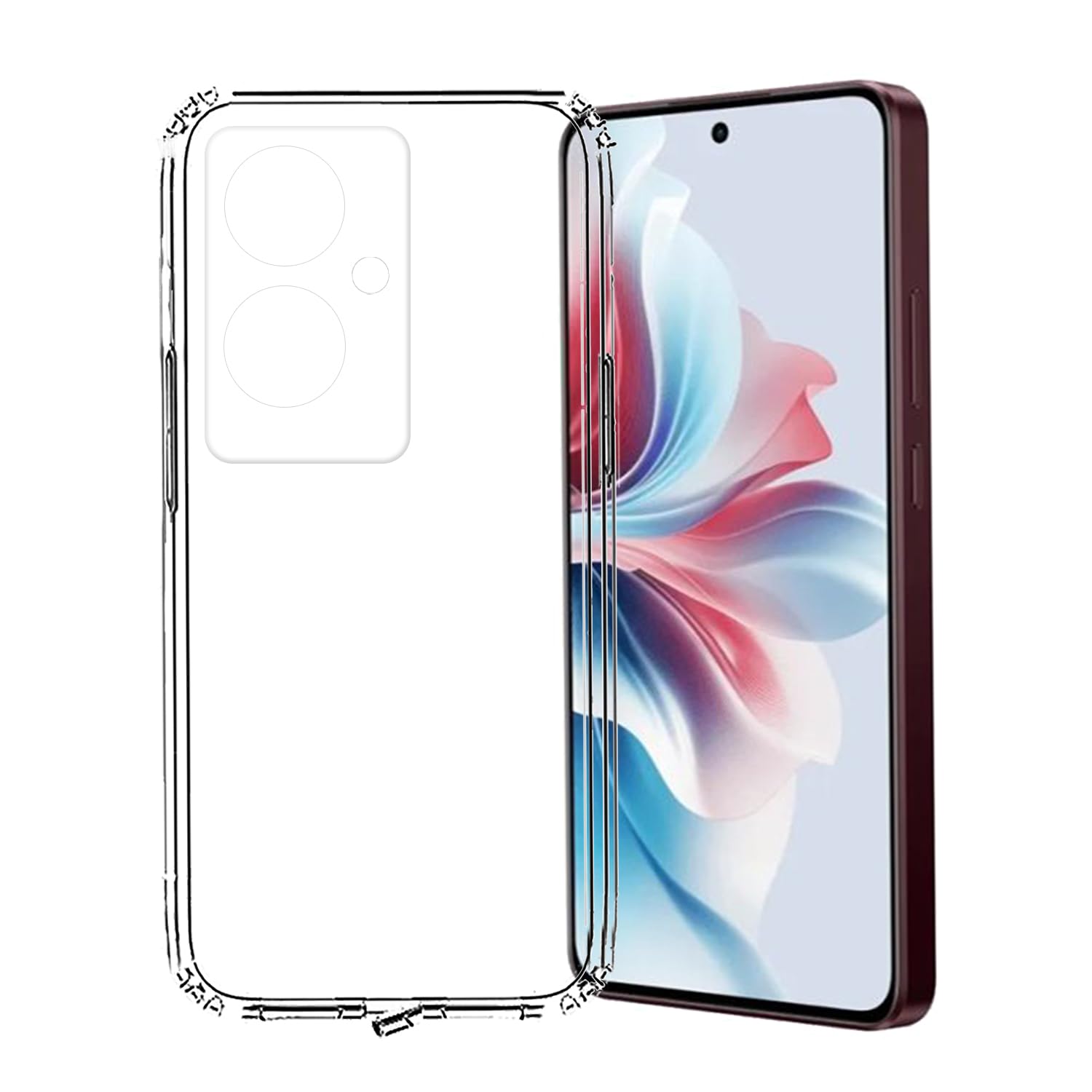 Tough Lee Back Cover Case for Oppo F25 Pro 5G (Transparent) (Soft Silicon) (Dust Plug) (Anti Slip Design) (B0D3CBHXNZ) Amazon Price History, Amazon Price Tracker