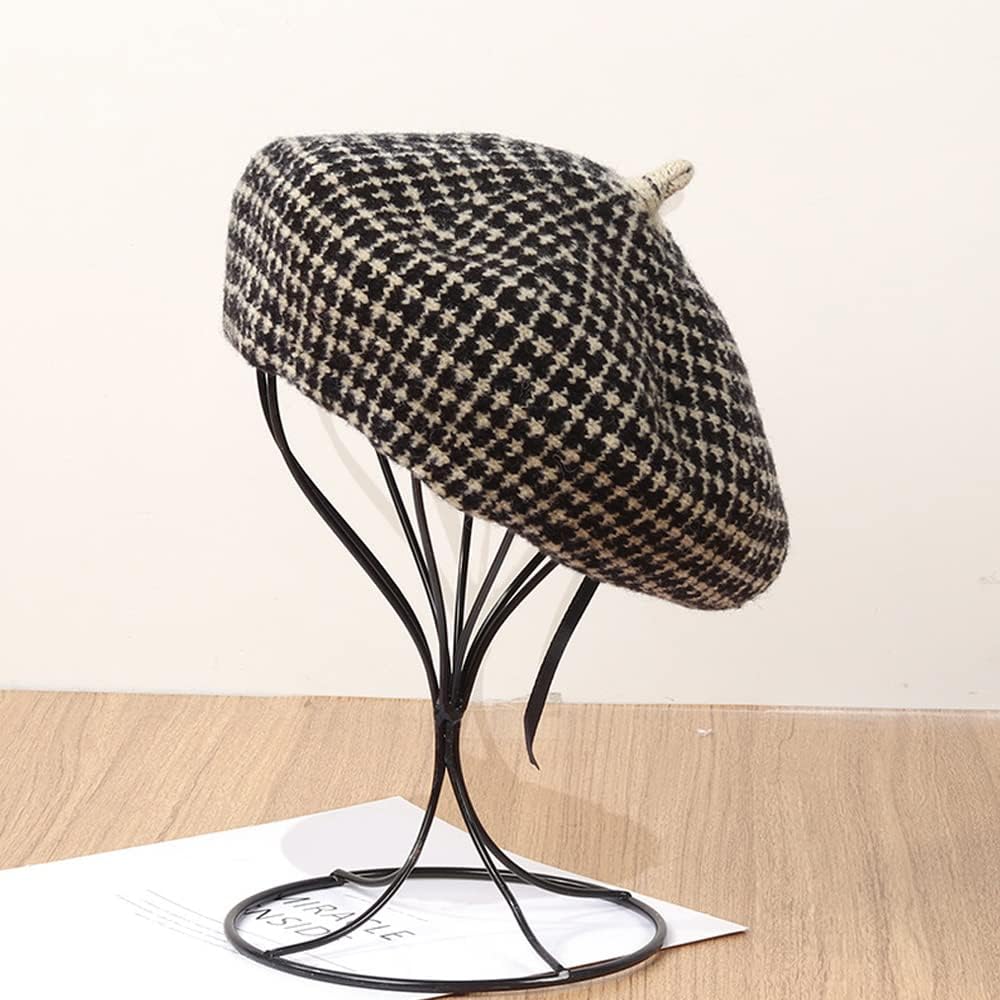 Women Winter Classic Beret Hat Newsboy Cap Painter Hats Houndstooth Beret Hats - Image 2