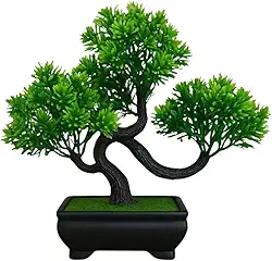 Árvore Bonsai Artificial Decorativa, Vaso Escuro, Modelo Abundância