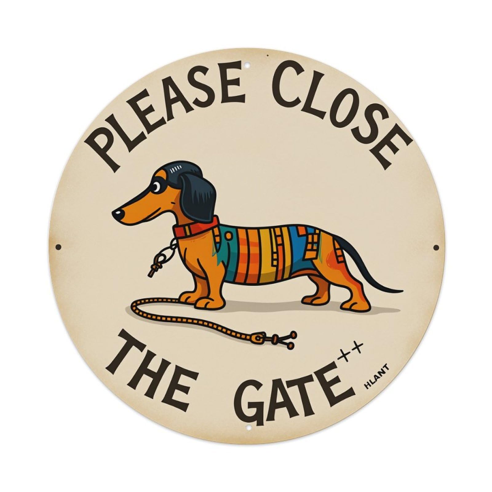 Dachshund With Colorful Outfit Metal Tin Sign Vintage Garden Bedroom Cafe Bar Man Cave Home Wall Decor Metal Poster 8x8 inches