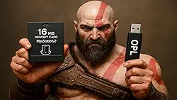 Kit PlayStation 2 com Memory Card, OPL e PenDrive 64GB