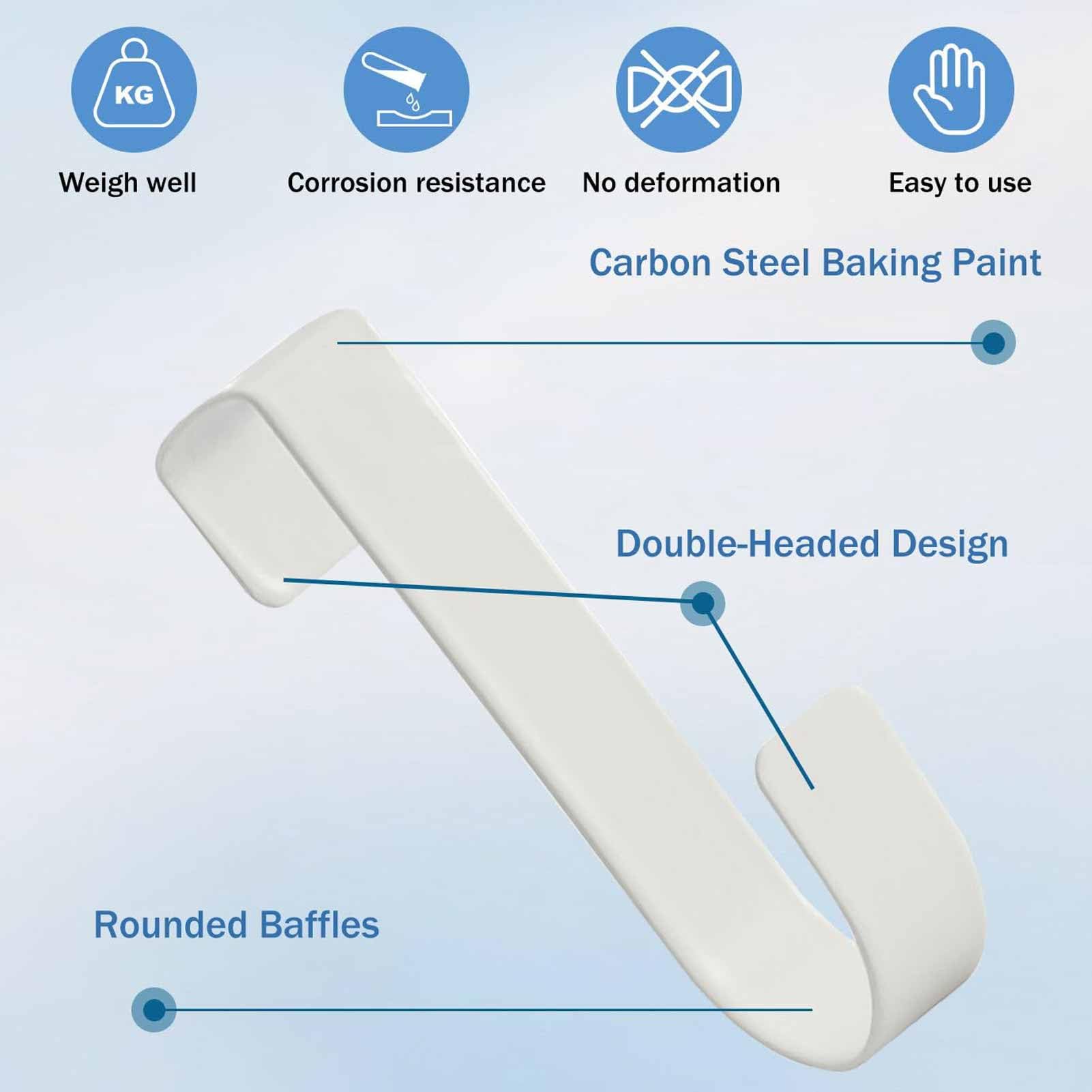 2-Pack White Over-Door Mounting Hardware - Multi-Purpose Organizers for Towels Garments & Seasonal Décor - Image 4